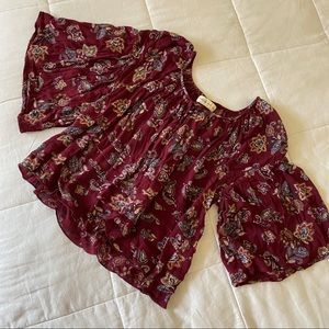 Abercrombie & Fitch Paisley Maroon Blouse Small